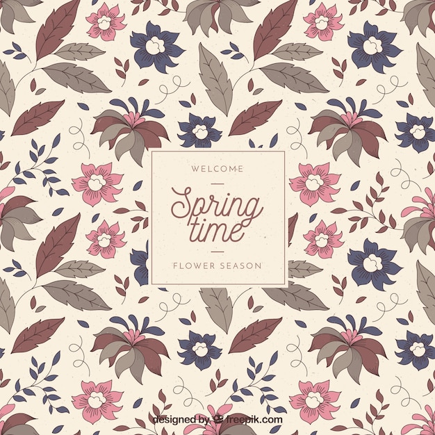 Vector gratuito fondo vintage de primavera