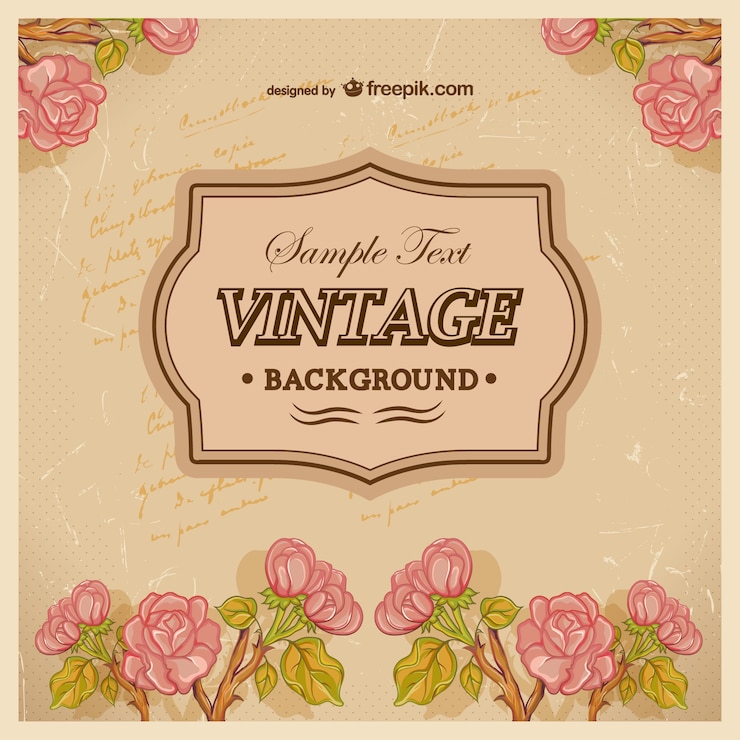 Vector gratuito fondo vintage con rosas