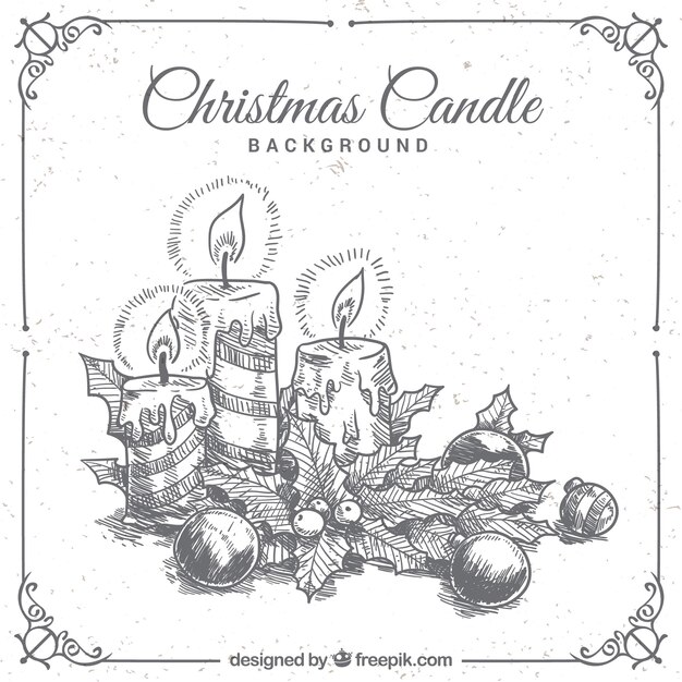 Fondo vintage simple con velas de navidad