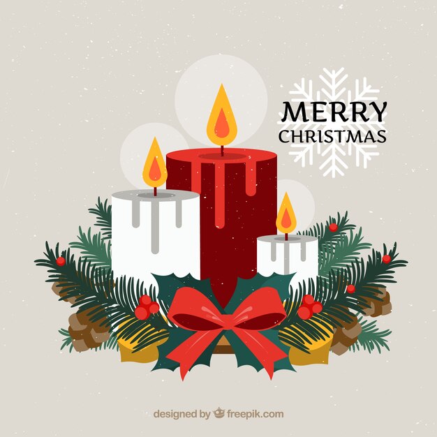 Fondo vintage de velas navideñas decorativas