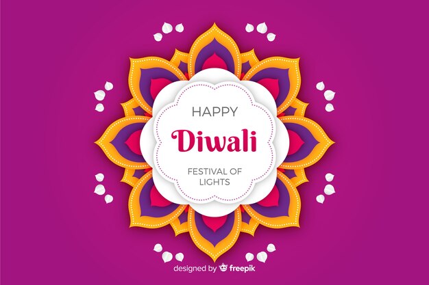 Fondo violeta de Diwali en papel estilo