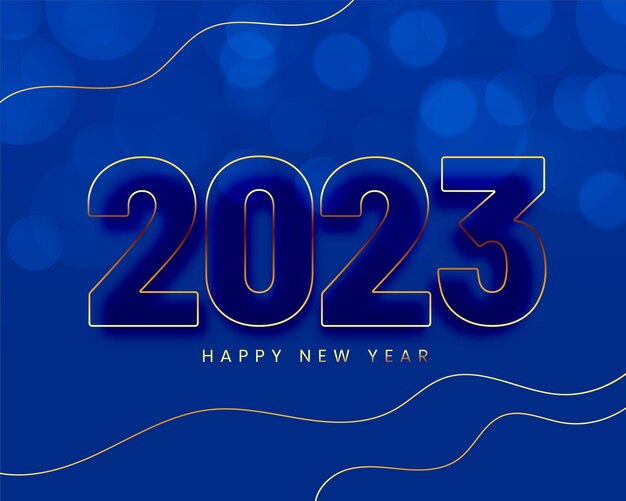 Fondo de víspera de año nuevo 2023 en estilo de línea dorada
