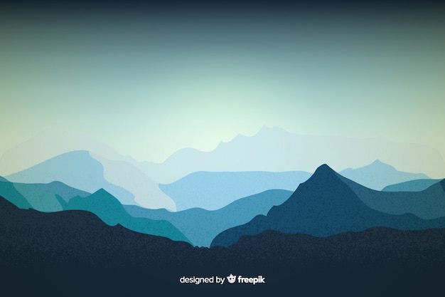 Vector gratuito fondo de vista de montañas azules