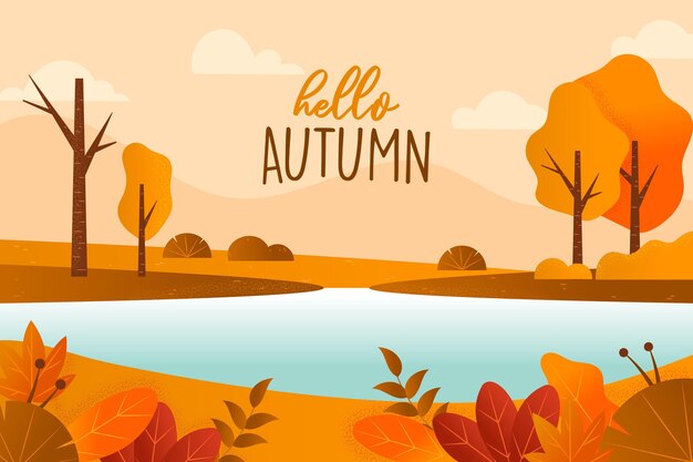 Fondo de vista de otoño de diseño plano