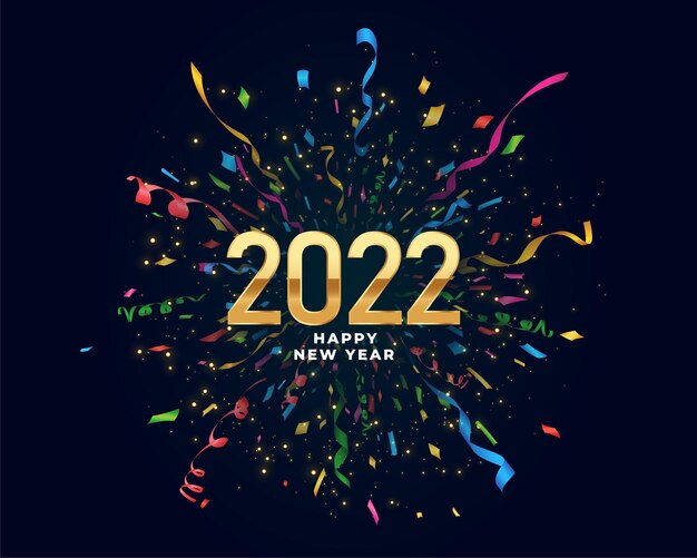 Fondo de volante de fiesta de celebración de explosión de confeti de feliz año nuevo 2022