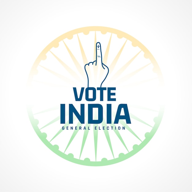 Vector gratuito el fondo de los votantes de las elecciones generales indias con el diseño de ashoka chakra