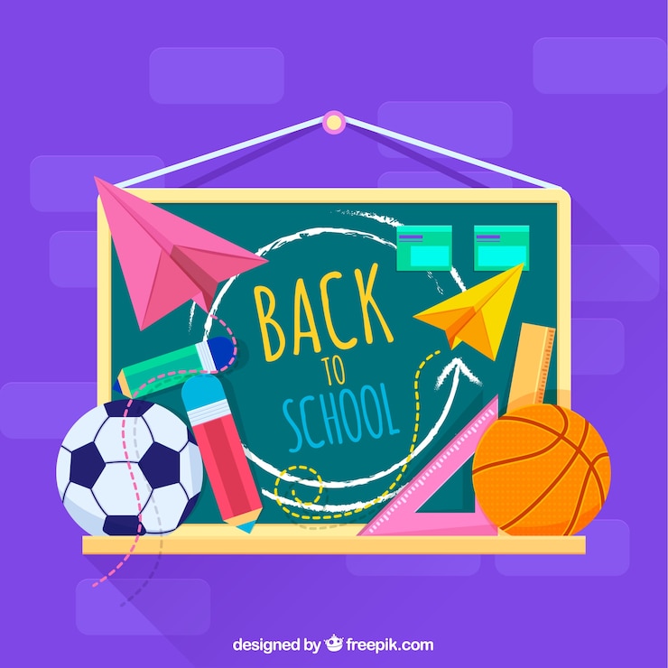 Vector gratuito fondo de vuelta al cole con pizarra
