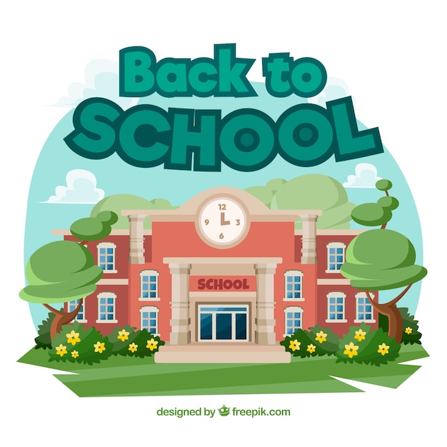 Fondo de vuelta al colegio en estilo plano