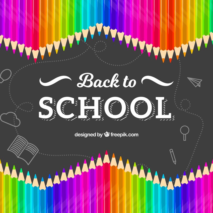 Vector gratuito fondo de vuelta al colegio con lápices de colores