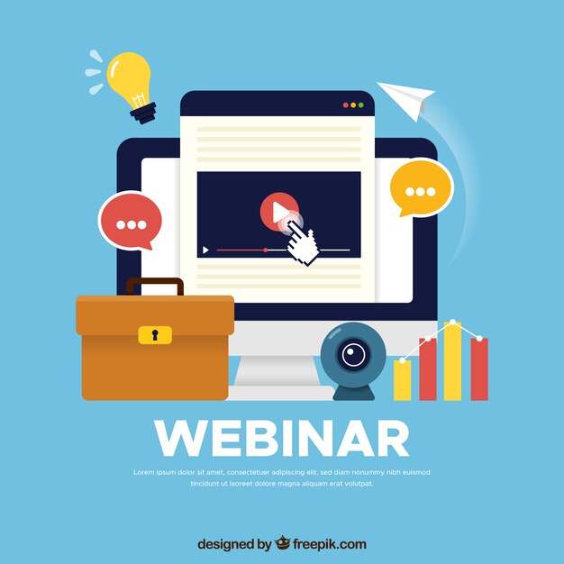 Fondo de webinar con elementos