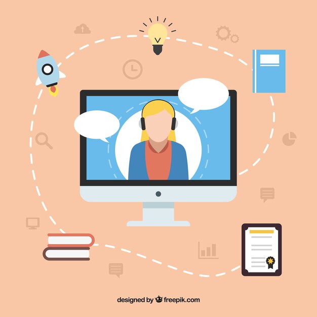 Fondo de webinar con pantalla