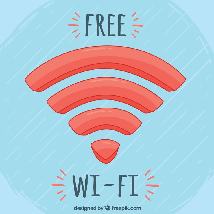 Vector gratuito fondo de wifi dibujado a mano