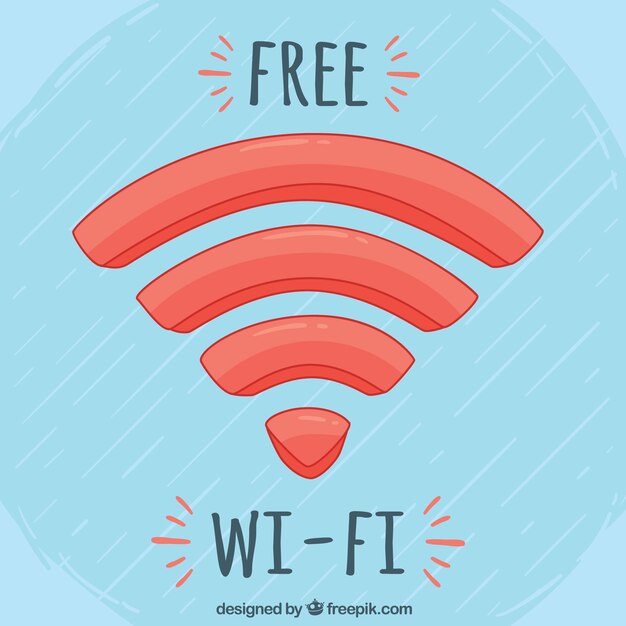 Fondo de wifi dibujado a mano