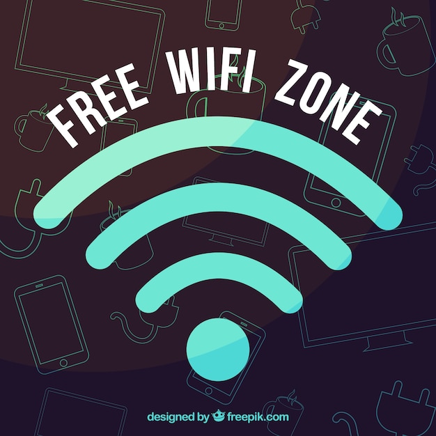 Vector gratuito fondo de wifi gratis