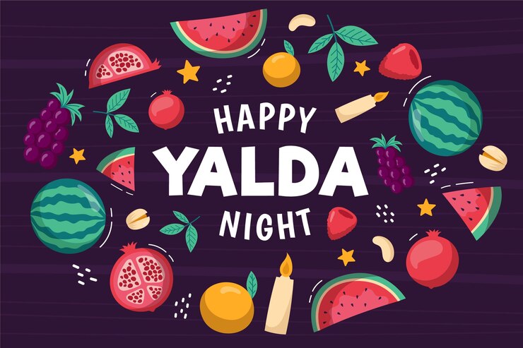 Vector gratuito fondo de yalda dibujado a mano