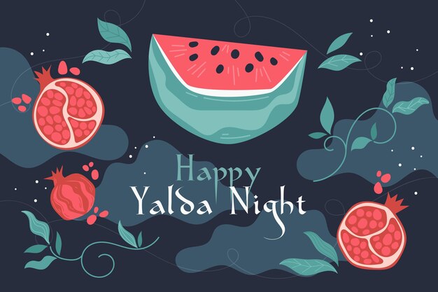 Fondo de yalda dibujado a mano