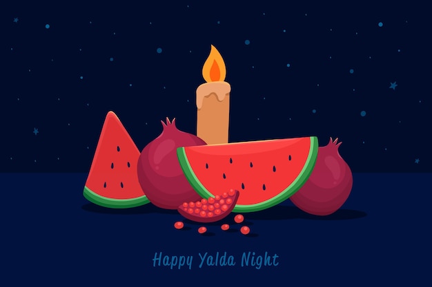 Vector gratuito fondo de yalda dibujado a mano