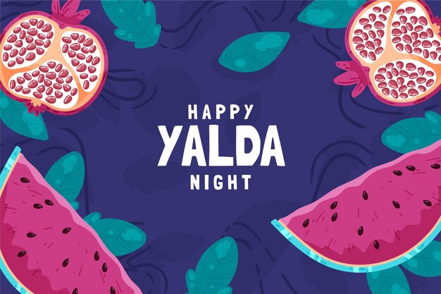 Fondo de yalda dibujado a mano