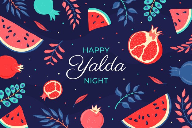 Fondo de yalda dibujado a mano