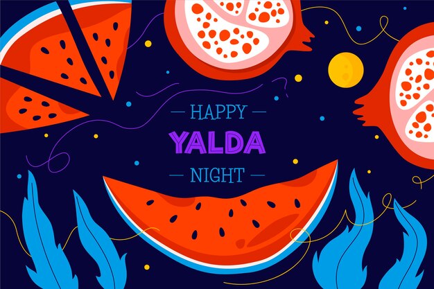Fondo de yalda dibujado a mano