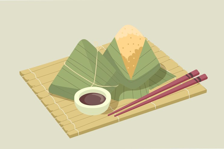 Vector gratuito fondo zongzi de barco dragón dibujado a mano