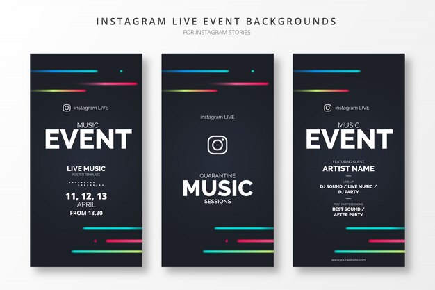 Fondos abstractos de eventos en vivo de instagram para historias de insta