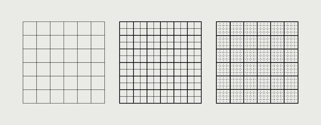 Fondos de cuadrícula en colores blanco y negro Wireframe