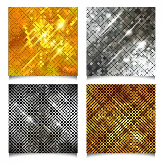 Fondos geométricos y abstractos en dorado y plateado