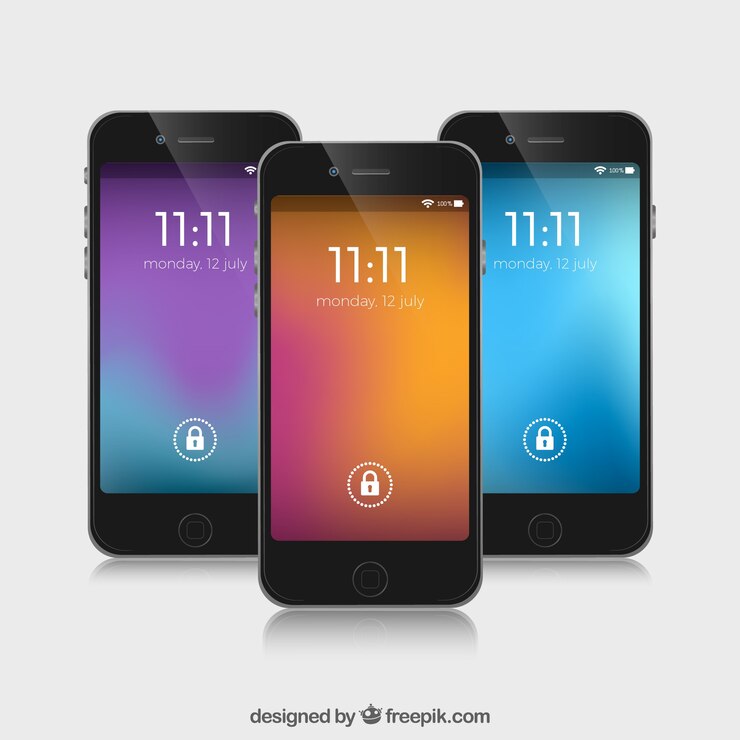 Vector gratuito fondos de móvil de colores desenfocado