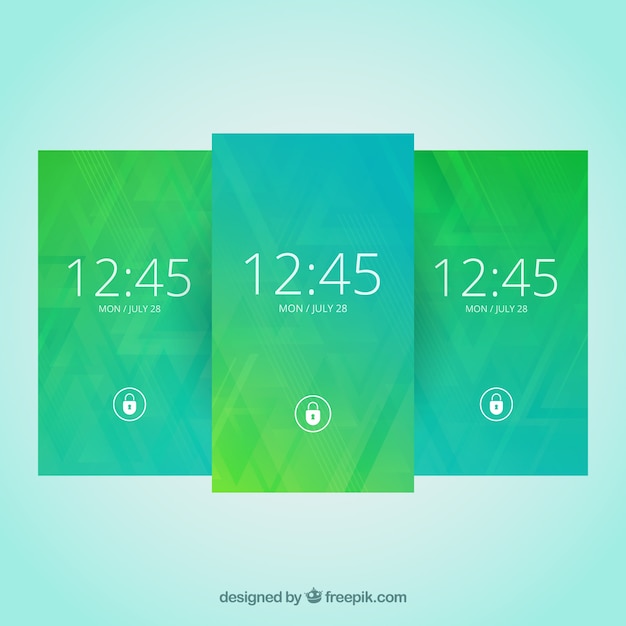 Vector gratuito fondos de móvil en tonos verdes