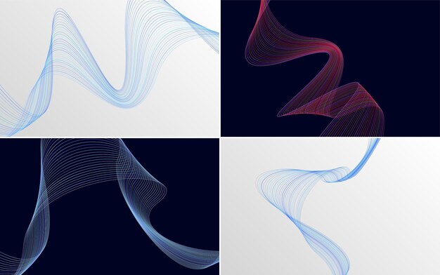 Fondos de vector abstracto de curva de onda para una apariencia contemporánea y limpia