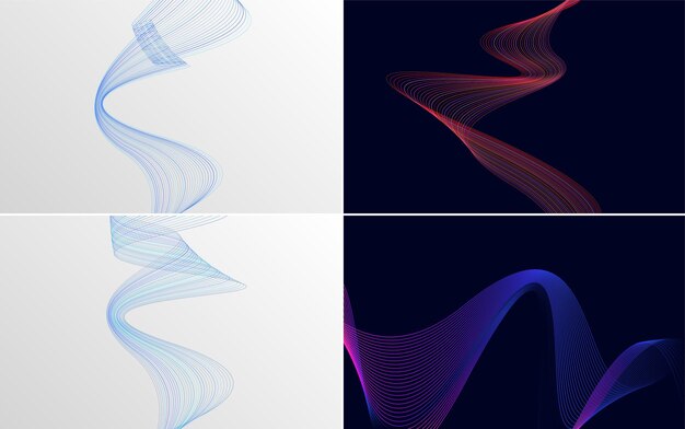 Fondos de vector abstracto de curva de onda para una apariencia única y llamativa