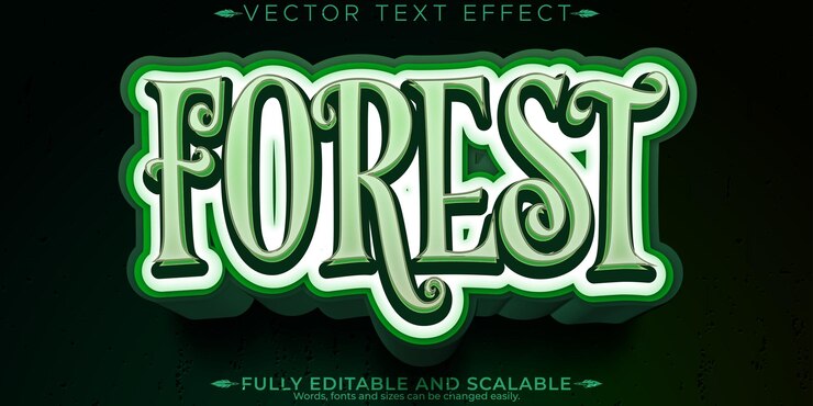 Vector gratuito forest halloween efecto de texto editable horror y estilo de texto aterrador