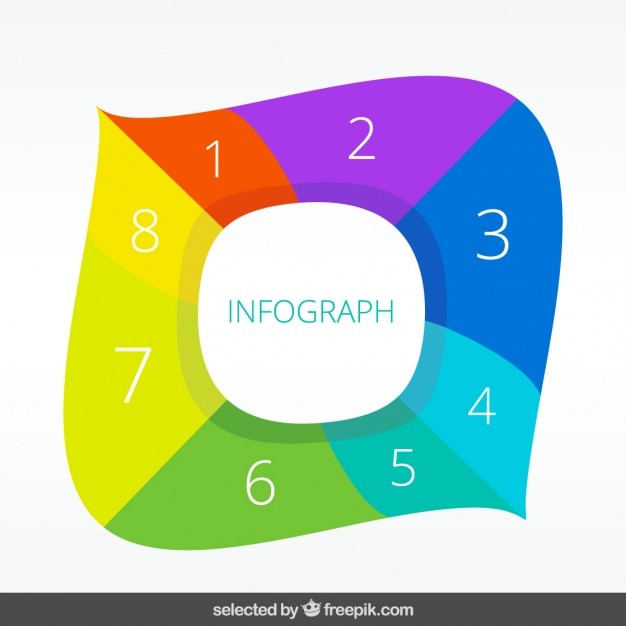 Vector gratuito forma abstracta colorida infografía