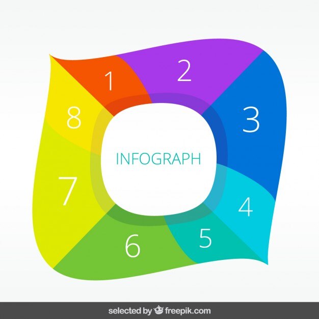 Vector gratuito forma abstracta colorida infografía