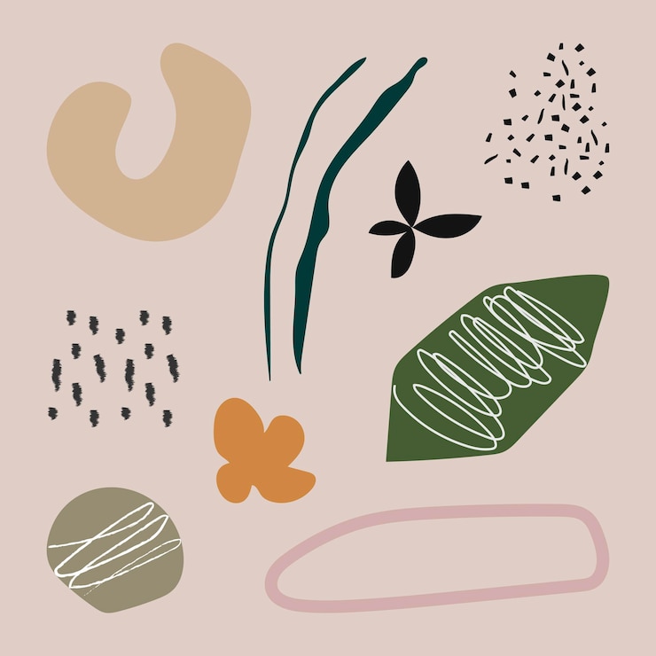 Vector gratuito forma abstracta, vector de conjunto de elementos de diseño estético