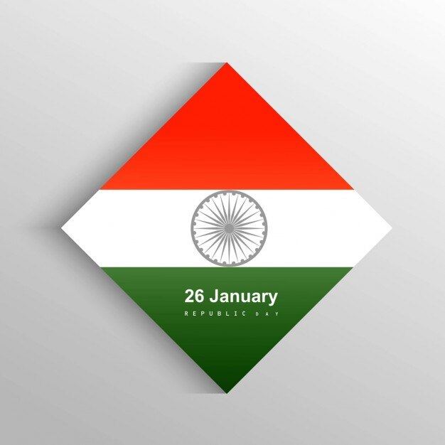 Vector gratuito forma cuadrada bandera india