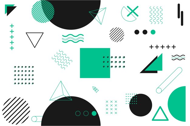 Forma geométrica de fondo en el diseño plano