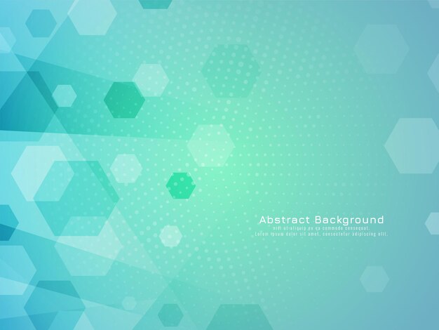 Forma de hexágono moderno de color verde elegante con fondo geométrico