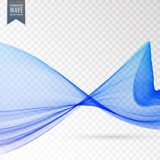 Forma ondulada decorativa azul sobre fondo transparente