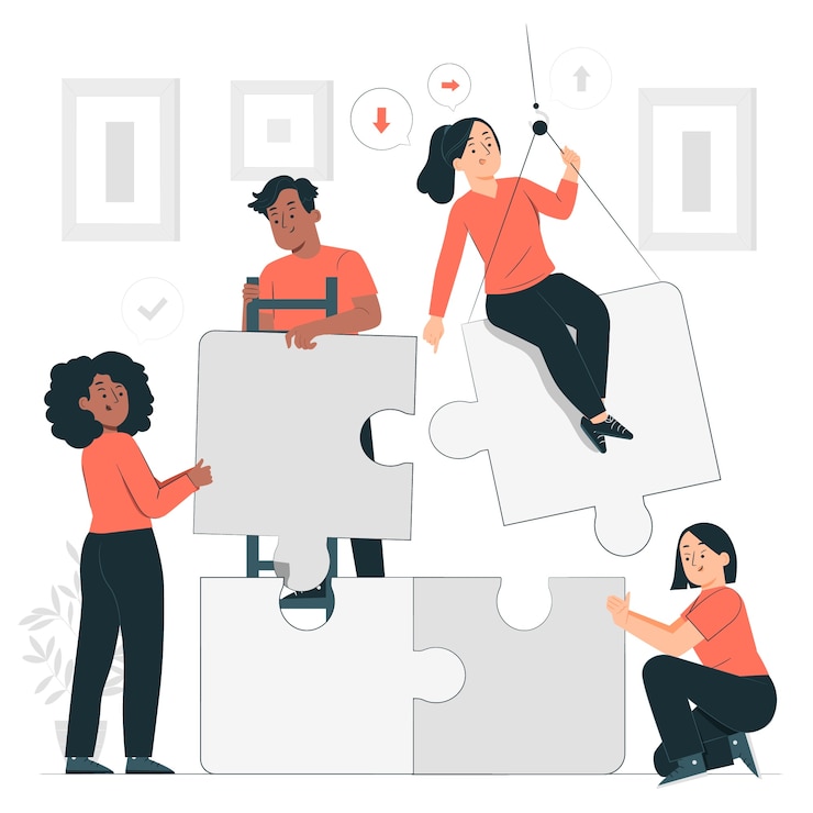 Vector gratuito formando ilustración del concepto de liderazgo de equipo