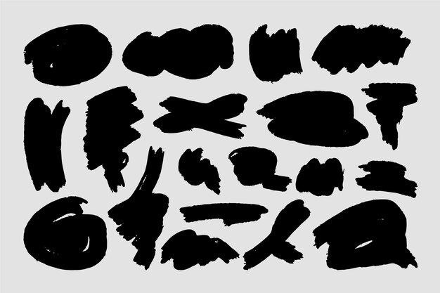 Formas abstractas de trazos de pincel de tinta