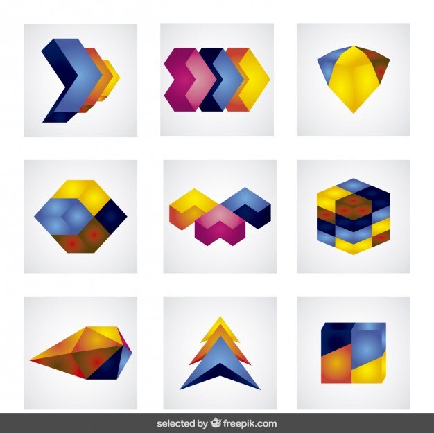 Formas de colores 3d
