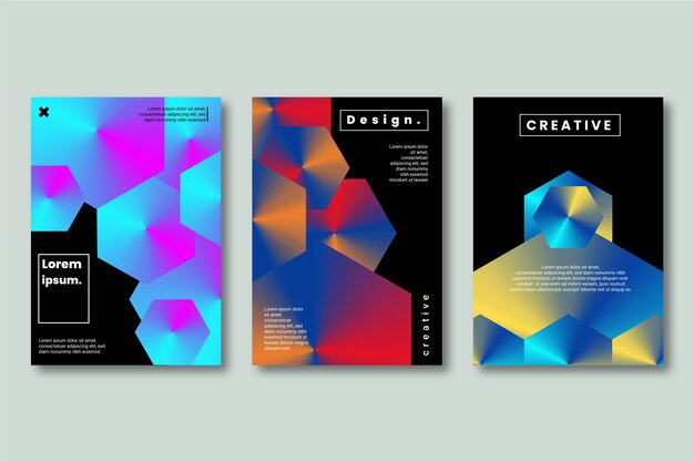 Formas de diseño creativo en fondo oscuro