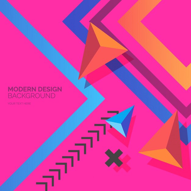 Formas de diseño moderno con fondo colorido