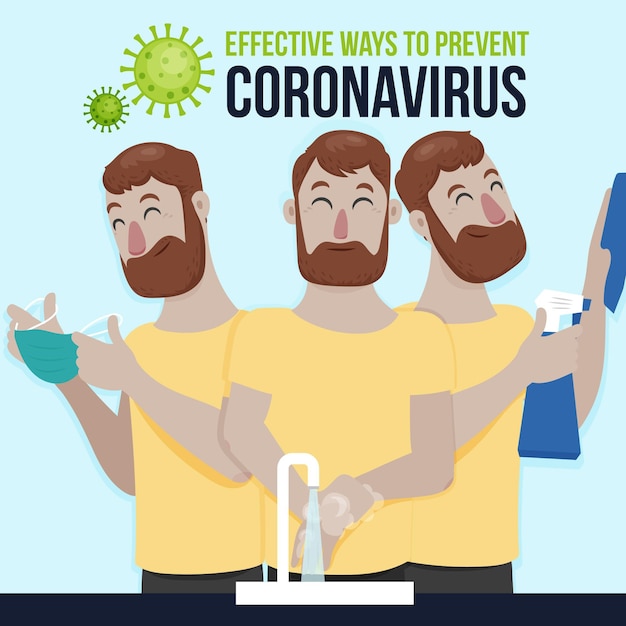 Vector gratuito formas efectivas de prevenir el coronavirus