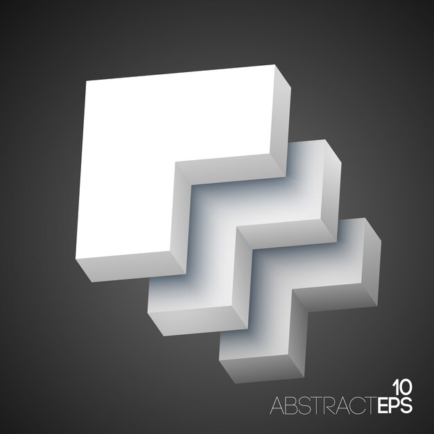 formas geométricas abstractas 3d blancas