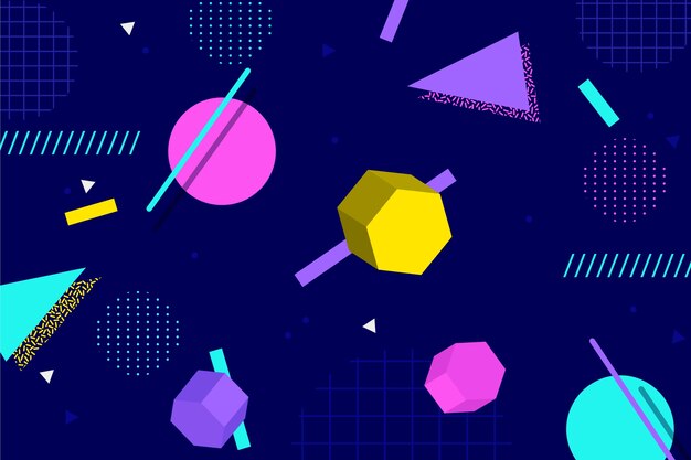 Formas geométricas en diseño plano.