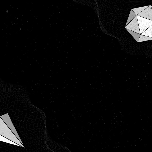 Formas geométricas grises sobre fondo negro vector