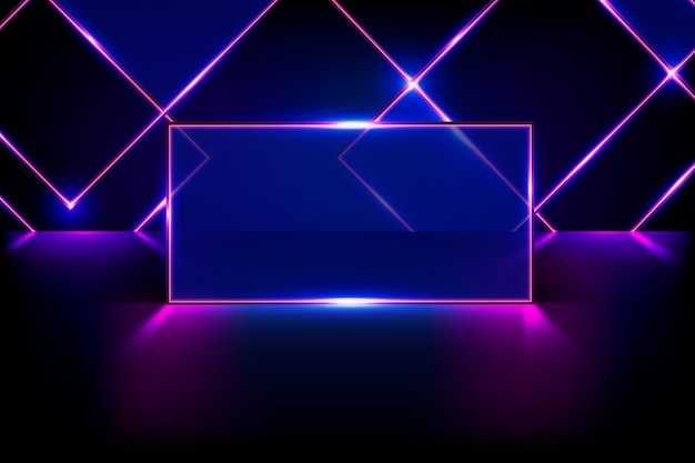 Formas geométricas luces de neón fondo